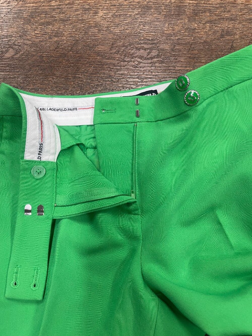 Karl Lagerfeld Paris Green Tailored Ankle Pants Size 2 - Picture 7 of 10